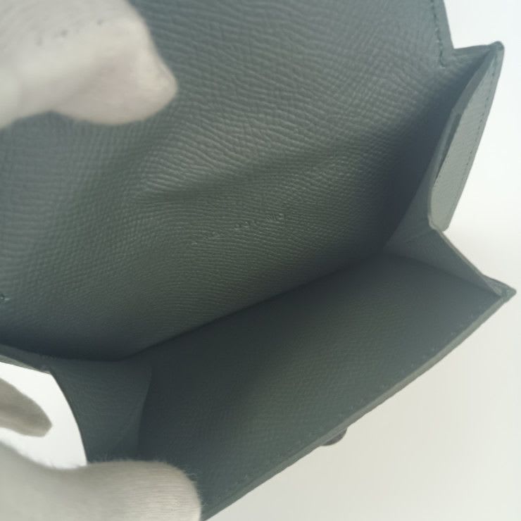 Hermes Coin Case Kelly Pocket Compact ck VERT Amande Epson — view 7