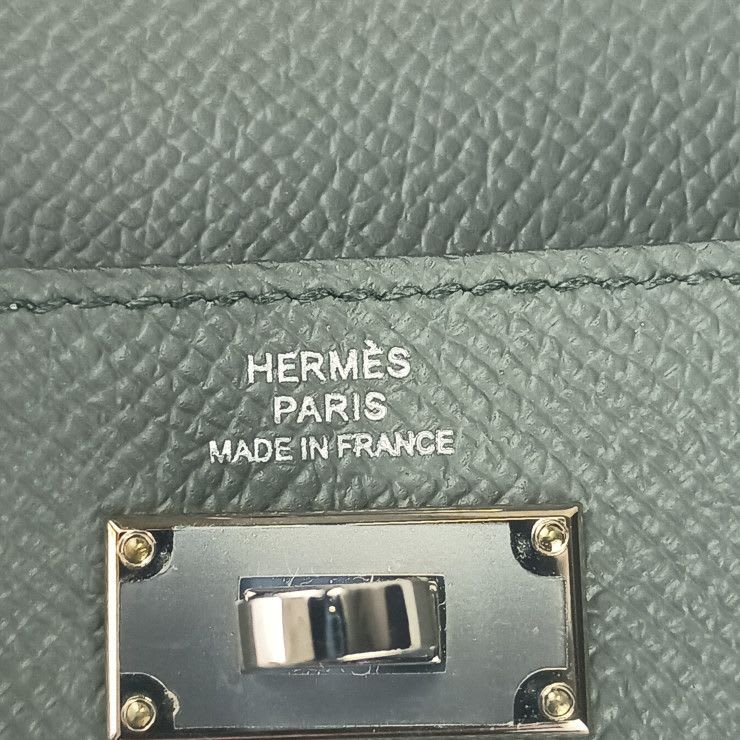 Hermes Coin Case Kelly Pocket Compact ck VERT Amande Epson — view 9