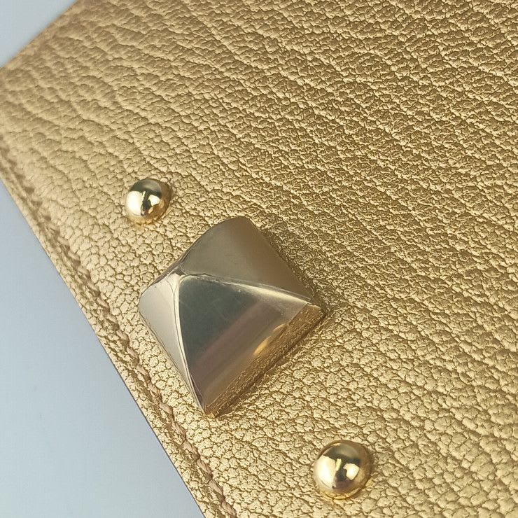 Hermes Card Case Business Holder Medor cp DORE Gold Siamese Light — view 7