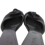 Chanel Mule Camellia Coco Mark Comfort Sandals Black Js Gy62 — view 7