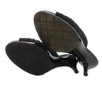 Chanel Mule Camellia Coco Mark Comfort Sandals Black Js Gy62 — view 5