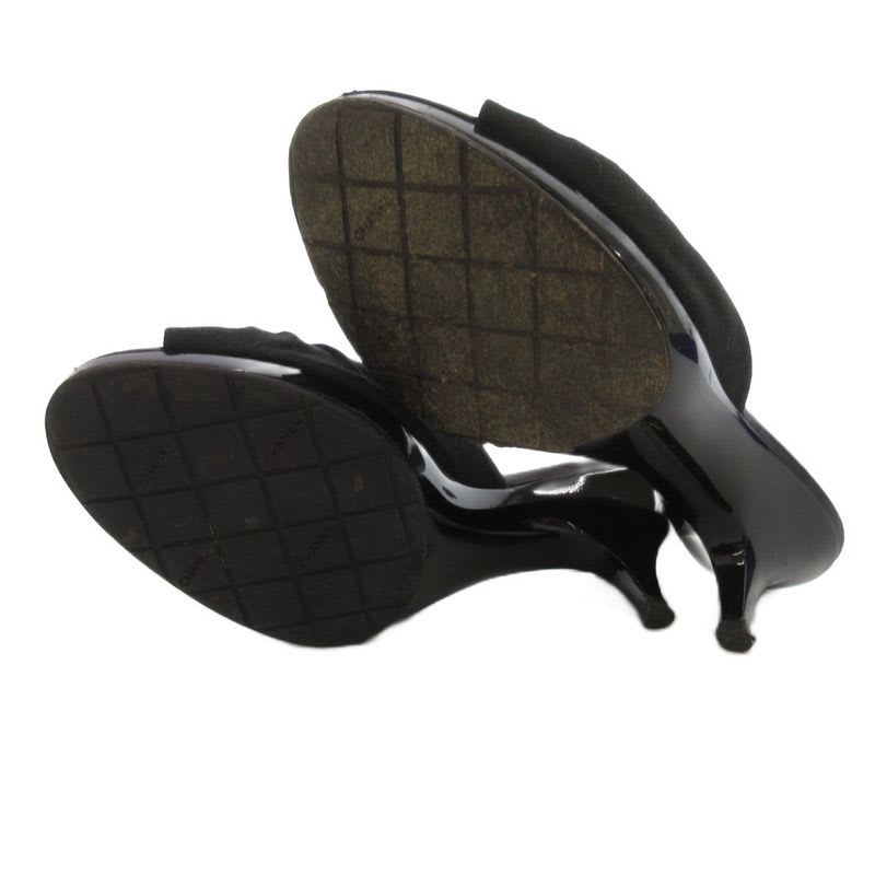 Chanel Mule Camellia Coco Mark Comfort Sandals Black Js Gy62 — view 5
