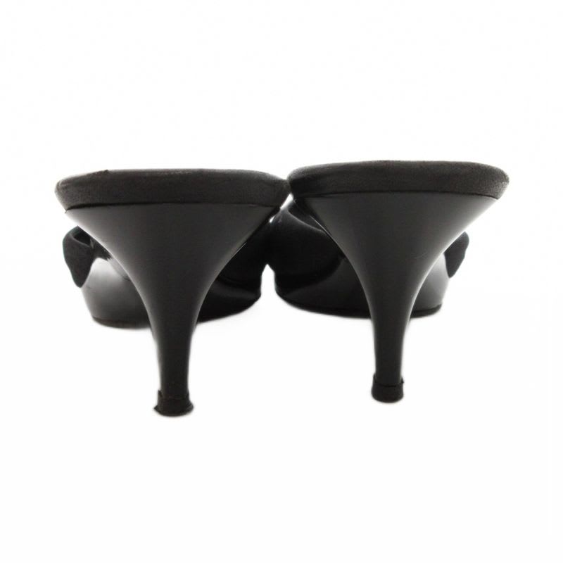 Chanel Mule Camellia Coco Mark Comfort Sandals Black Js Gy62 — view 4