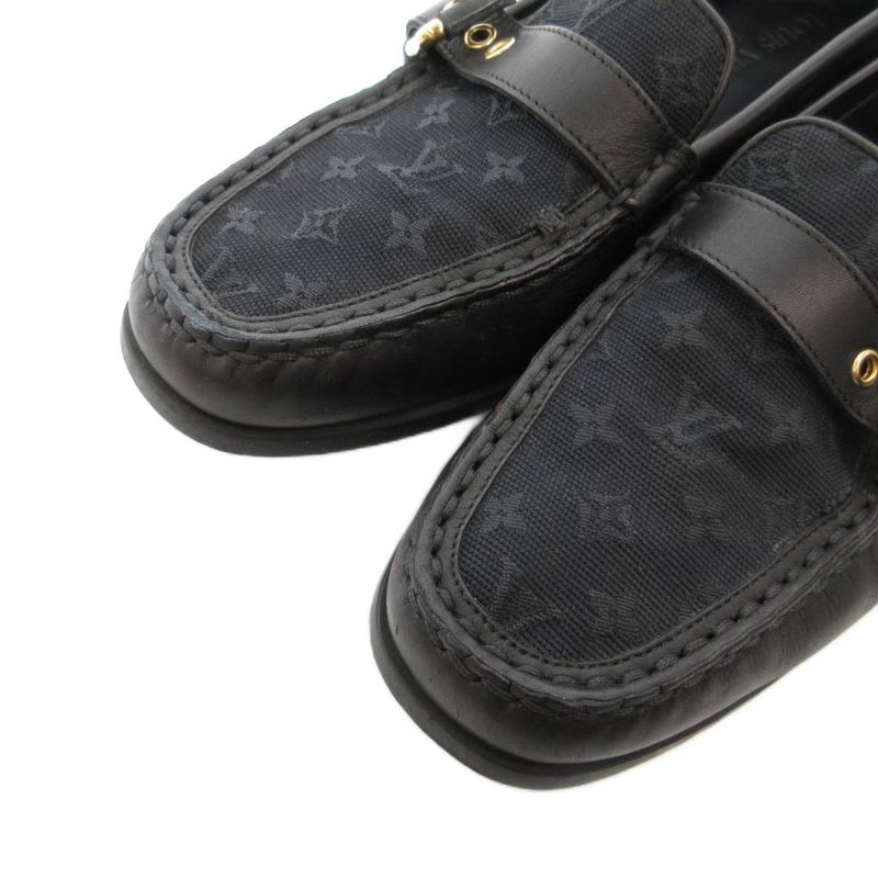 Louis Vuitton With Belt Strap Monogram Driving Shoes Loafers Leather Canvas — view 4