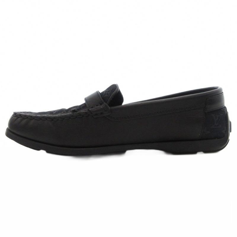 Louis Vuitton With Belt Strap Monogram Driving Shoes Loafers Leather Canvas — view 2