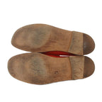 Celine Haraco Wood Sole Slip-on Shoes 37.5 Red Js Gy62 — view 5