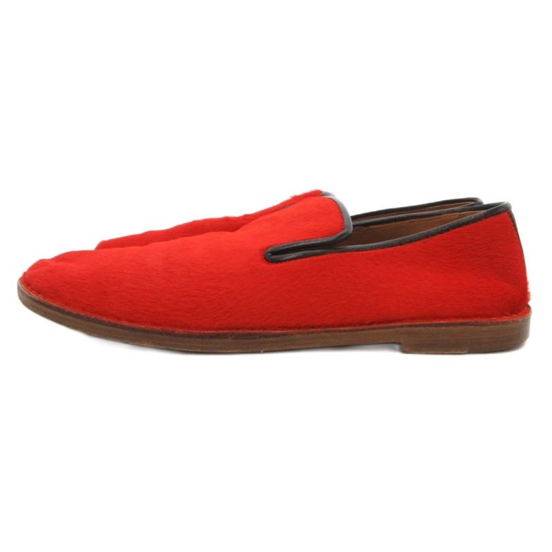 Celine Haraco Wood Sole Slip-on Shoes 37.5 Red Js Gy62 — view 3
