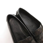 Louis Vuitton Driving Shoes Loafers Monogram Canvas 36 Black Brown JS GY62 — view 6