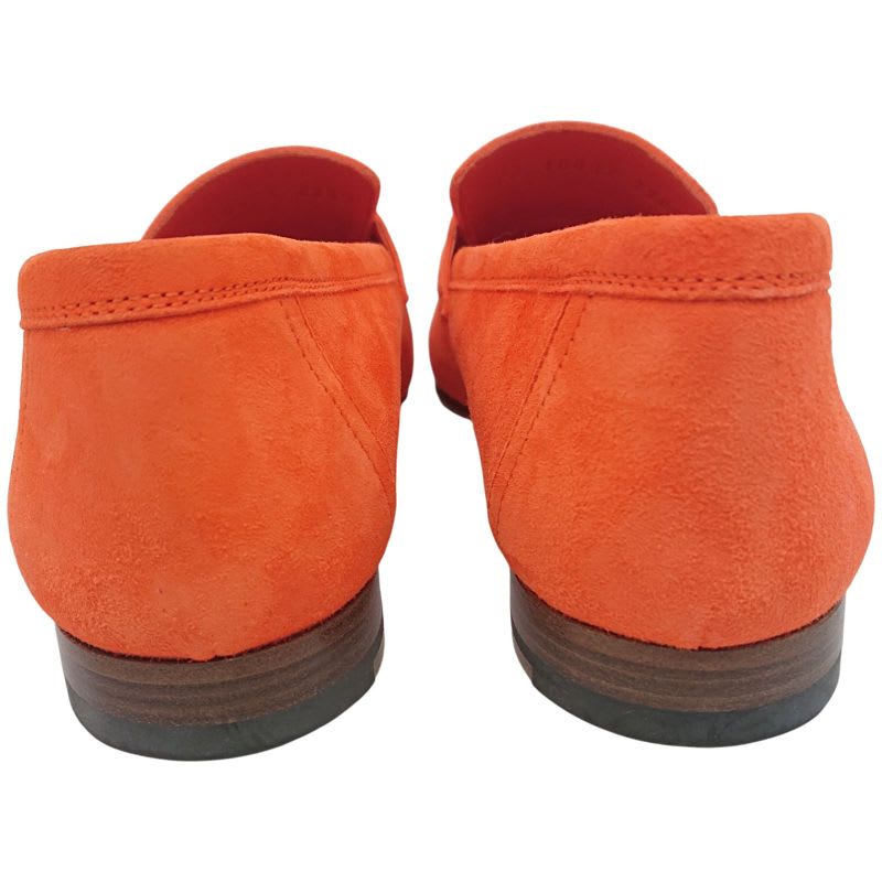 Hermes Moccasins Paris Suede Leather H Logo Loafers Shoes Orange 38 2022 — view 3
