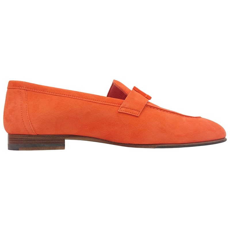 Hermes Moccasins Paris Suede Leather H Logo Loafers Shoes Orange 38 2022 — view 4