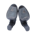Chanel Suede Coco Mark Short Boots Heel Side Zip Black 36 — view 7