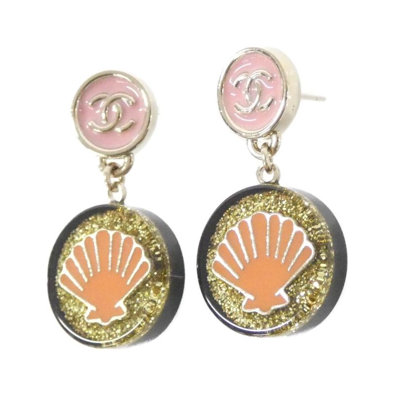 Chanel Pastel Shell Glitter Earrings — view 3