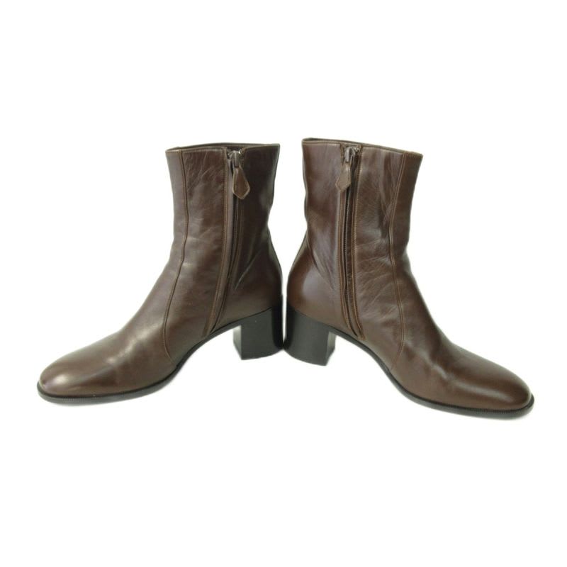 Hermes Side Zipper Short Boots Heel Brown 35.5 — view 3