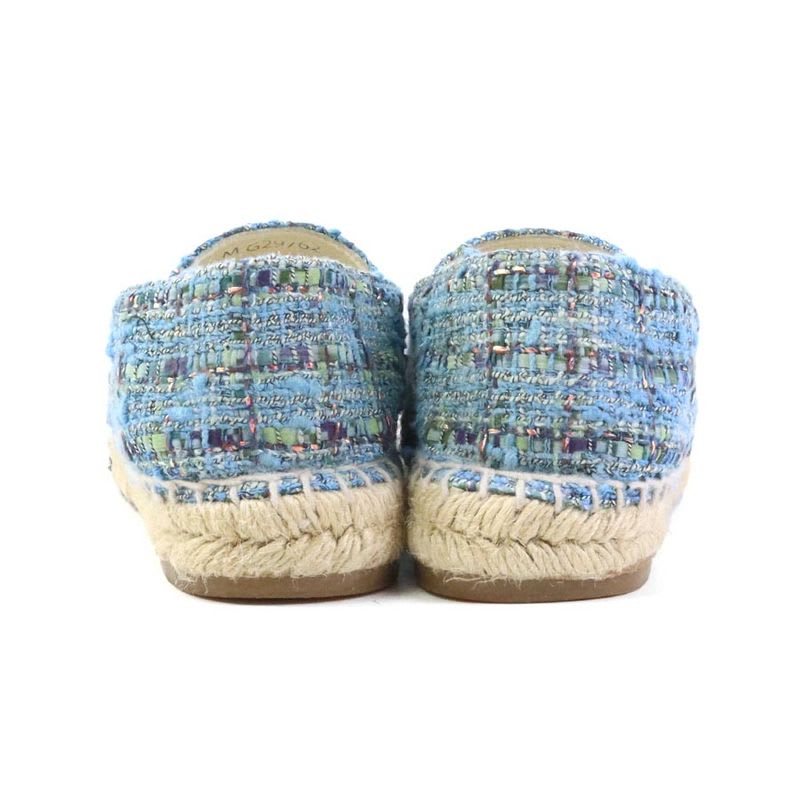 Chanel Tweed Blue Espadrilles — view 4