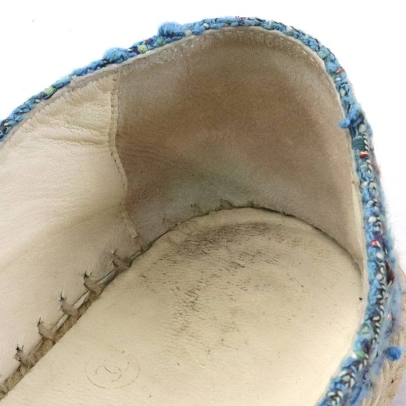 Chanel Tweed Blue Espadrilles — view 7