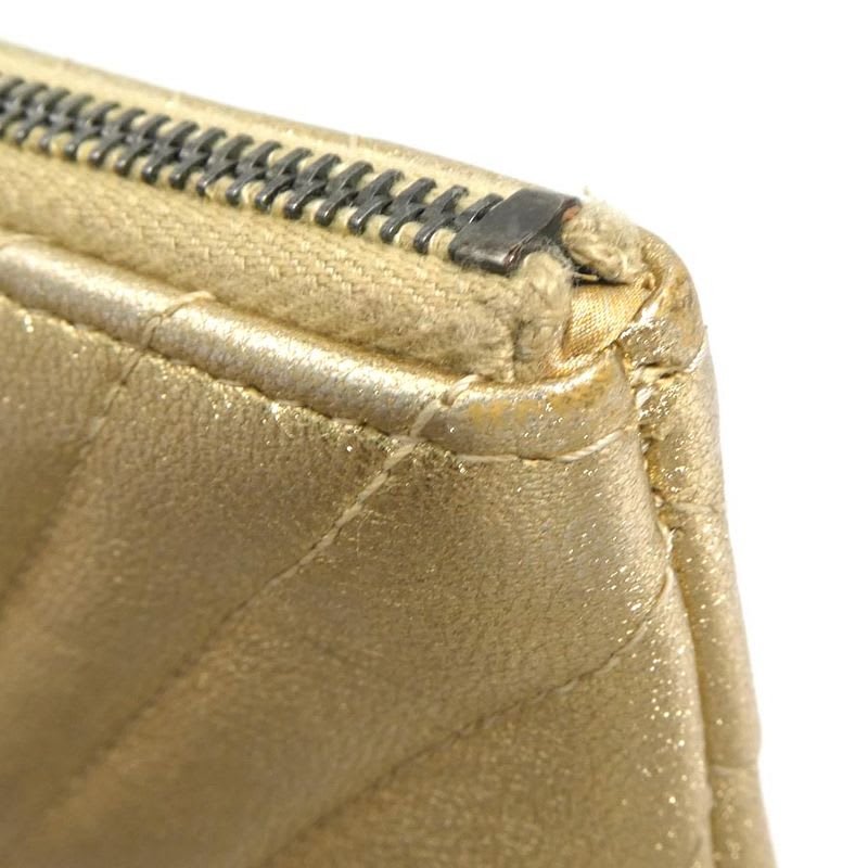 Chanel Quilted Metallic Gold Pouch