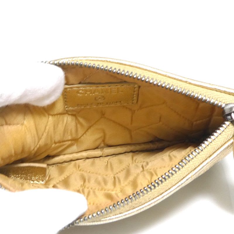 Chanel Quilted Metallic Gold Pouch