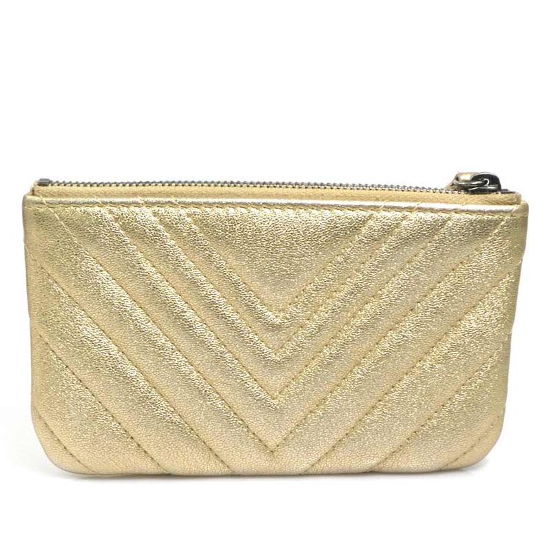 Chanel Quilted Metallic Gold Pouch