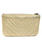 Chanel Quilted Metallic Gold Pouch
