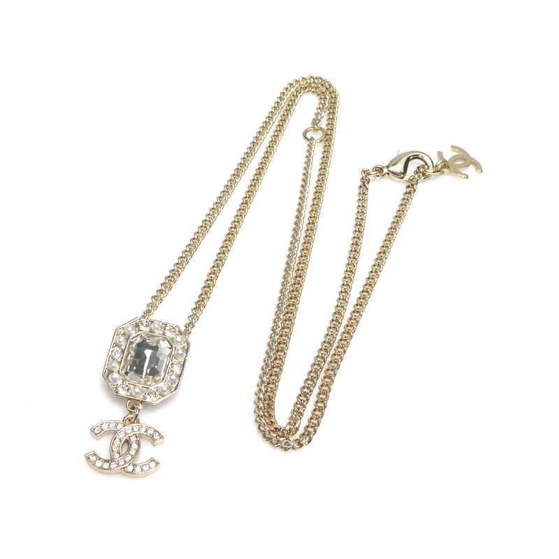Chanel Crystal Embellished Gold-Tone Necklace — view 8