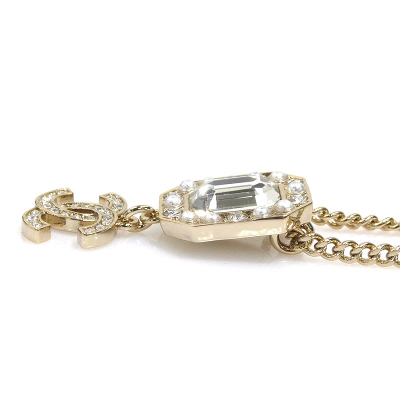 Chanel Crystal Embellished Gold-Tone Necklace — view 4