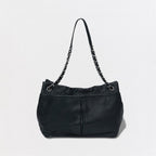 Chanel Quilted Bag Tote Leather Black Silver Hardware Coco — view 4