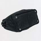 Chanel Quilted Bag Tote Leather Black Silver Hardware Coco — view 7