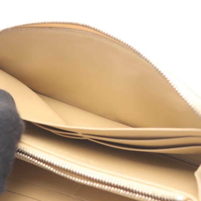 Bottega Veneta Round Long Wallet Intrecciato Beige Leather — view 7