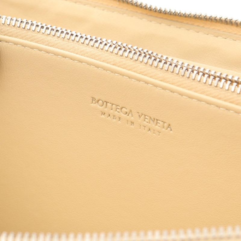 Bottega Veneta Round Long Wallet Intrecciato Beige Leather — view 4