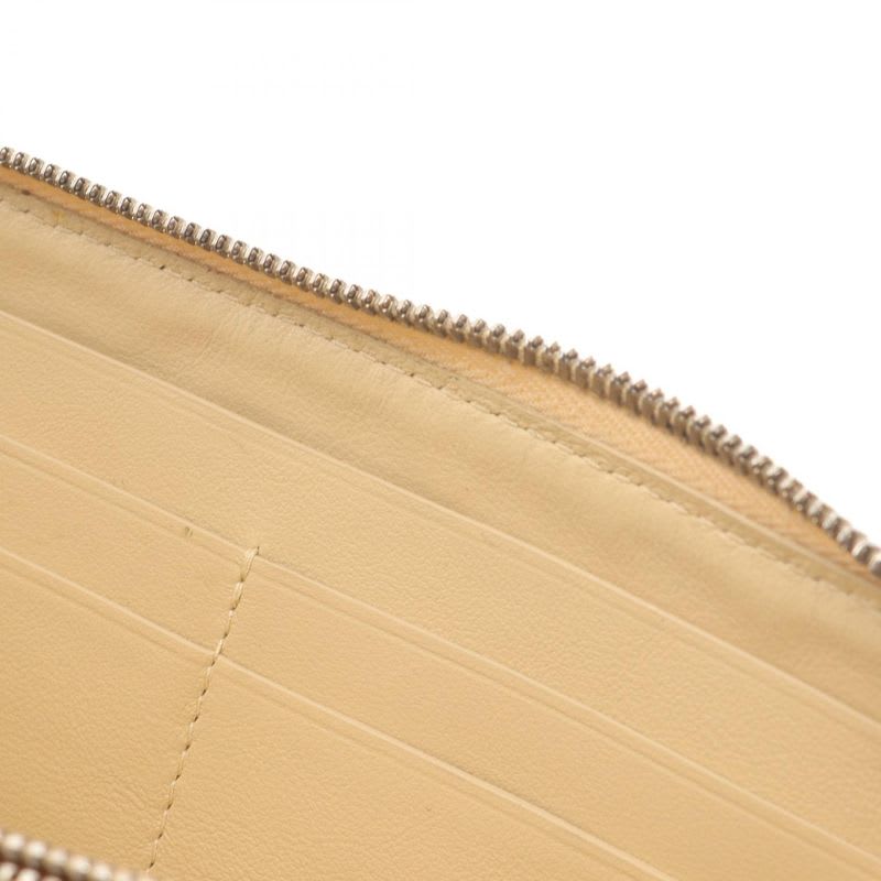 Bottega Veneta Round Long Wallet Intrecciato Beige Leather — view 8