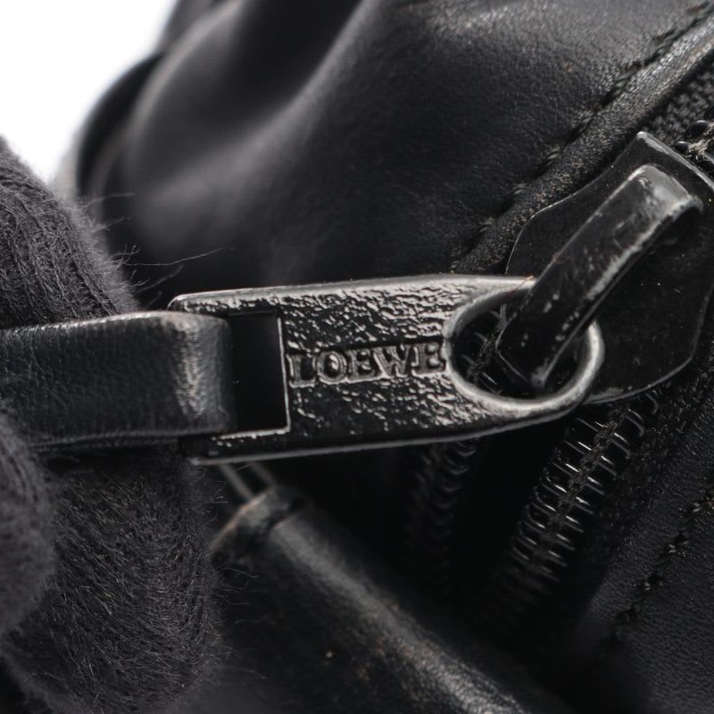 Loewe Tote Bag Anagram Black Leather Mini Boston