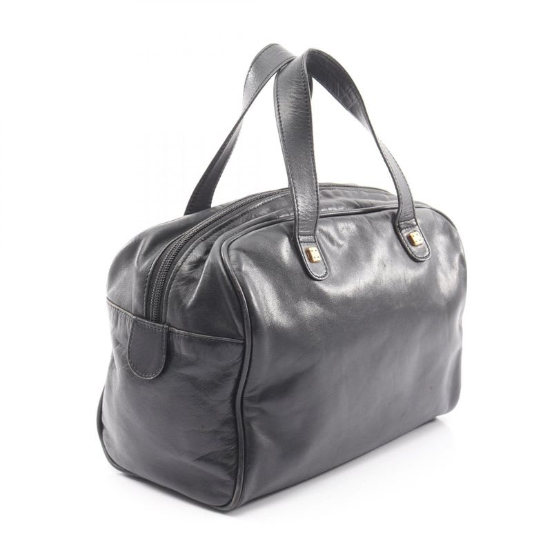 Loewe Tote Bag Anagram Black Leather Mini Boston