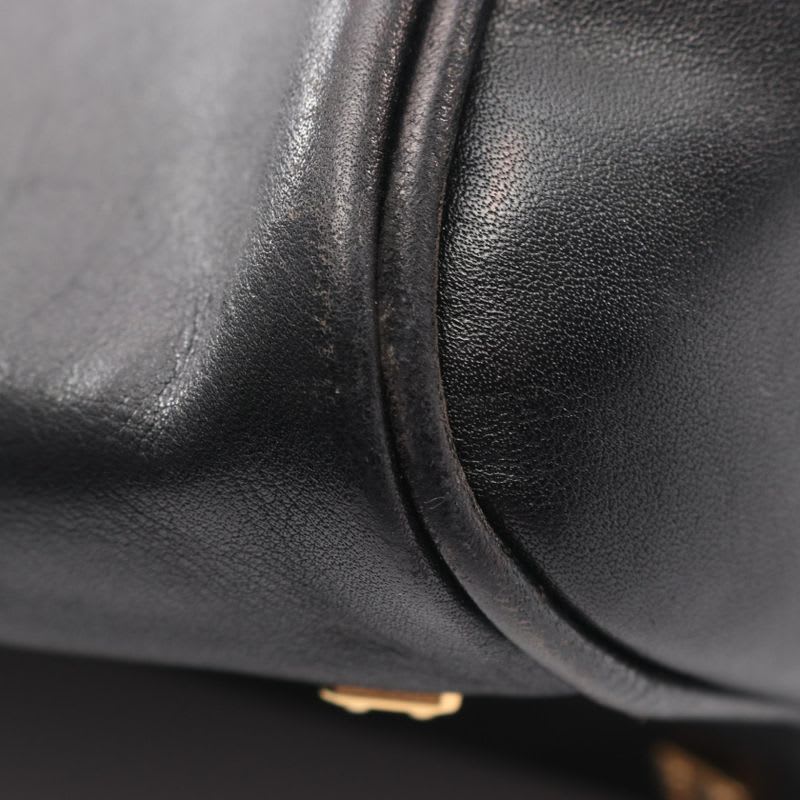 Loewe Tote Bag Anagram Black Leather Mini Boston