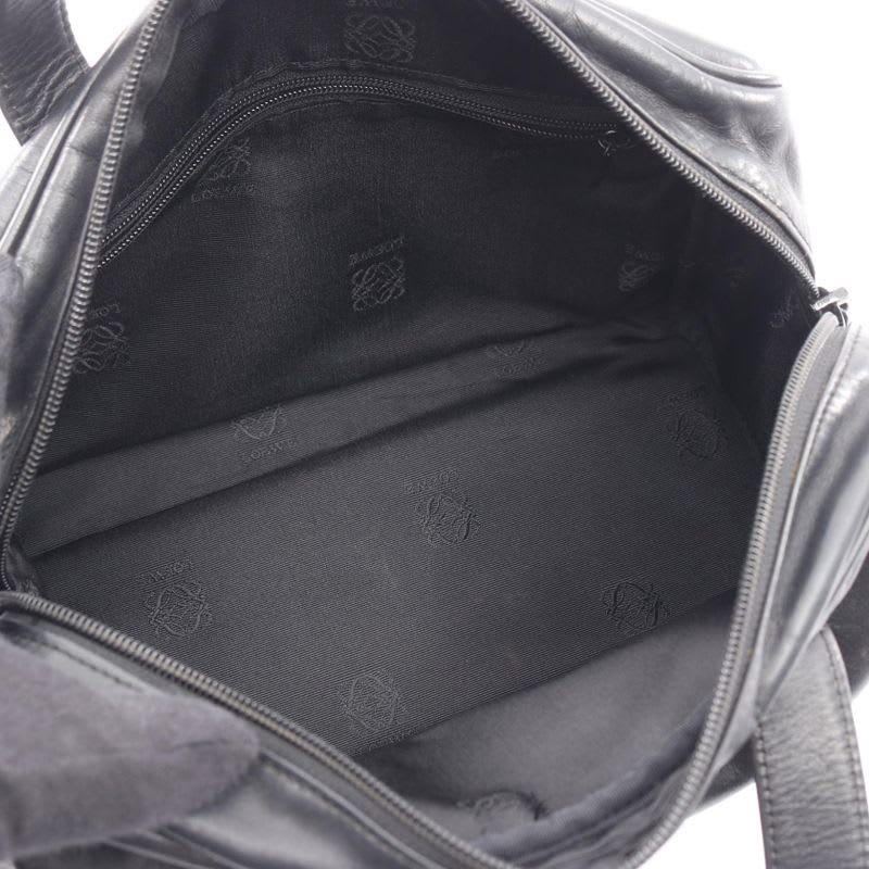 Loewe Tote Bag Anagram Black Leather Mini Boston