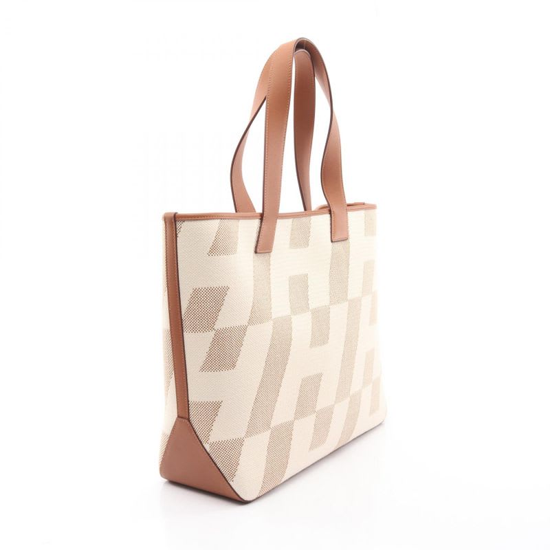 Hermes Tote Bag H-Ambier GM Natural Gold Canvas Leather