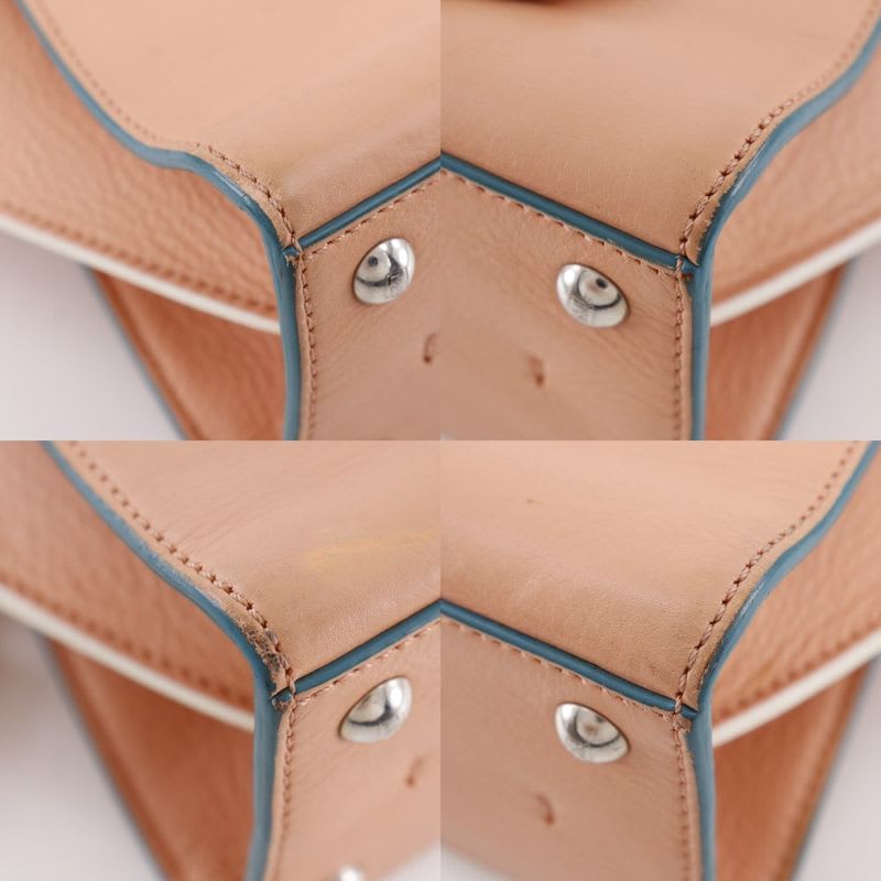 Fendi Mini Troisajour 2-Way Shoulder 8 Bh333 Calf Orange Handbag