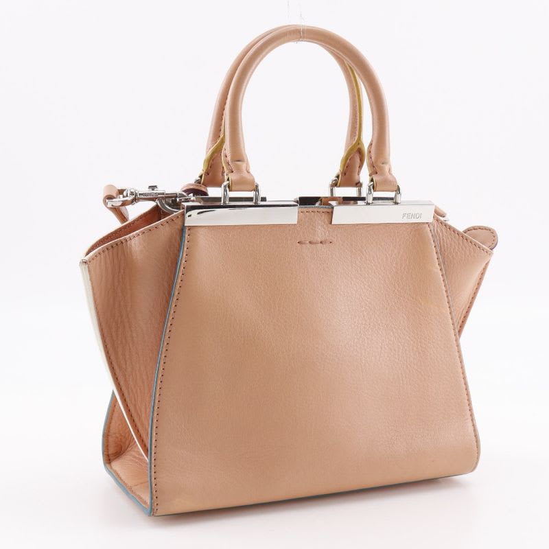 Fendi Mini Troisajour 2-Way Shoulder 8 Bh333 Calf Orange Handbag