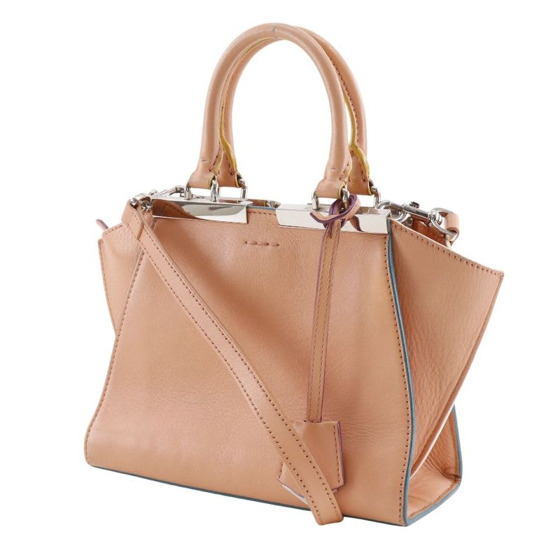 Fendi Mini Troisajour 2-Way Shoulder 8 Bh333 Calf Orange Handbag