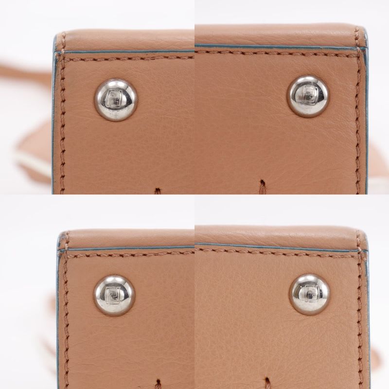 Fendi Mini Troisajour 2-Way Shoulder 8 Bh333 Calf Orange Handbag