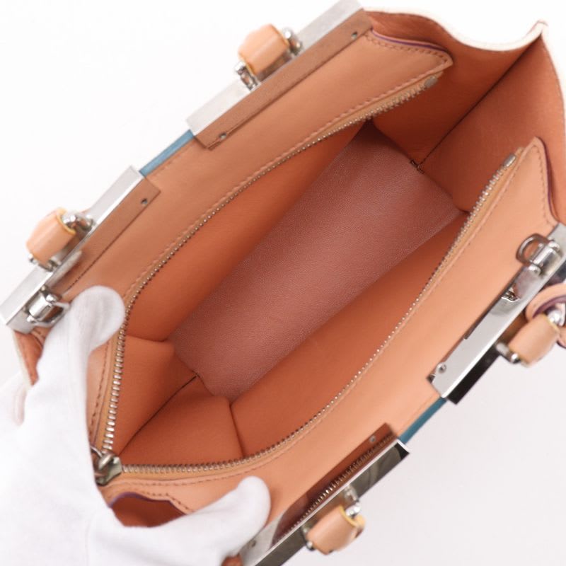 Fendi Mini Troisajour 2-Way Shoulder 8 Bh333 Calf Orange Handbag