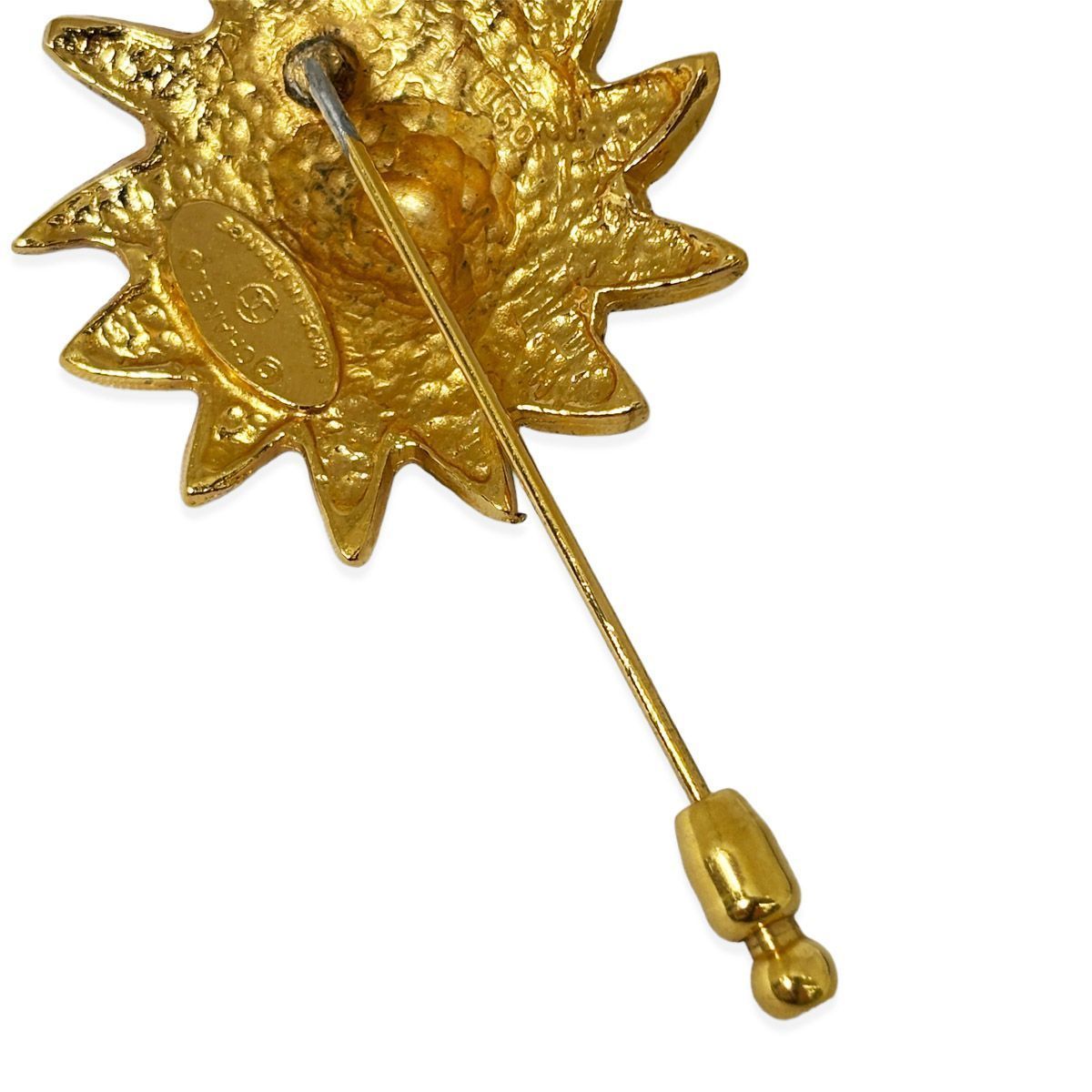 Chanel Pin Brooch Hat Pin Lion Sun Gold Vintage — view 9