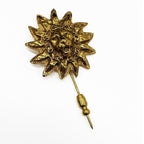 Chanel Pin Brooch Hat Pin Lion Sun Gold Vintage — view 4