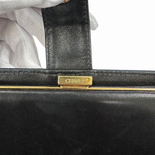Chanel Caviar Leather Coco Mark Wallet Bifold Black AA — view 4