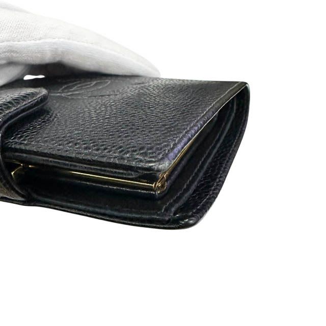 Chanel Caviar Leather Coco Mark Wallet Bifold Black AA — view 9