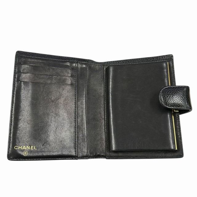 Chanel Caviar Leather Coco Mark Wallet Bifold Black AA — view 3
