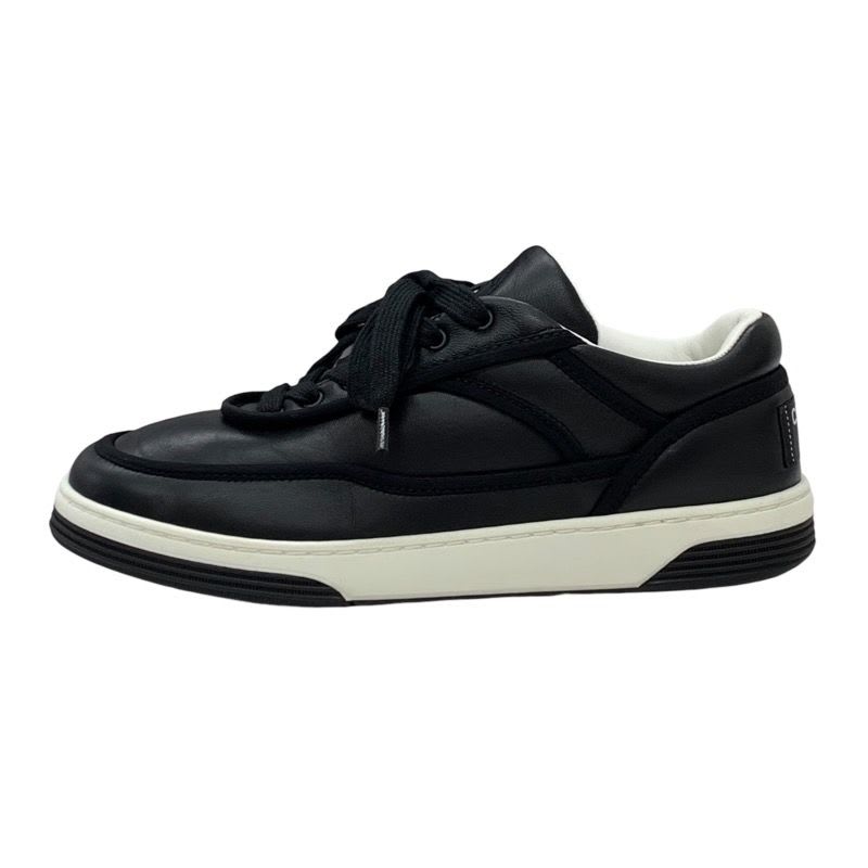 Chanel Sneakers Shoes Leather Black Coco Mark Logo — view 2