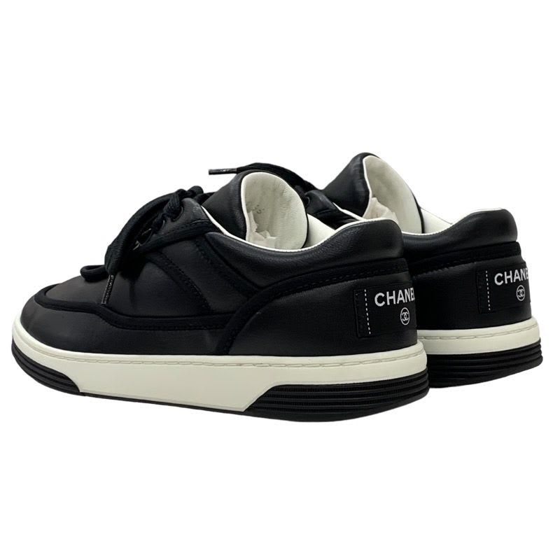 Chanel Sneakers Shoes Leather Black Coco Mark Logo — view 4