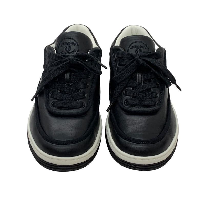 Chanel Sneakers Shoes Leather Black Coco Mark Logo — view 3