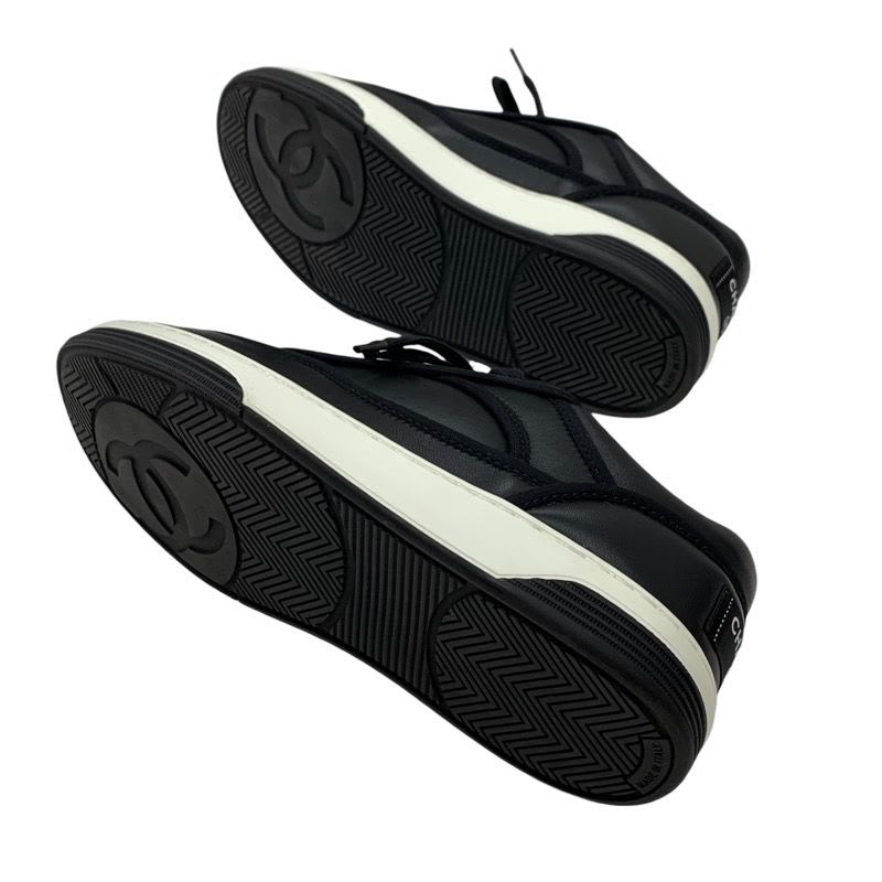 Chanel Sneakers Shoes Leather Black Coco Mark Logo — view 6