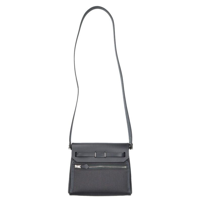 Hermes Herbag Her Bag Zip 20 Mini K Stamp Ardoise Toile Military — view 3